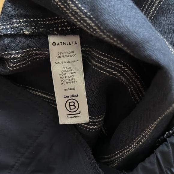 Athleta Cabo linen striped shorts sz 6 - Picture 8 of 8